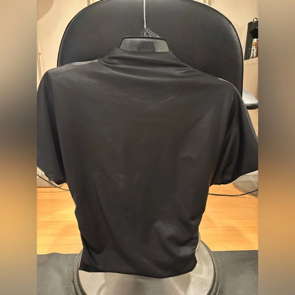 Zara Black Faux Leather Short Sleeve Top - Picture 6 of 6